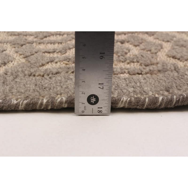 ECARPETGALLERY Hand-knotted Tangier Taupe Wool Rug - 7'9 x 9'7