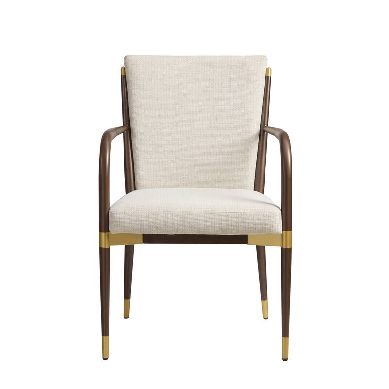 Christopher Knight Home - Modern Upholstered Metal Base Dining Armchair with Solid Back (Set of 2)