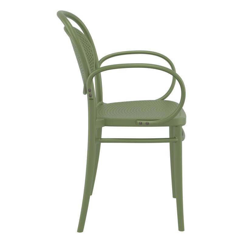 33.5" Olive Green Stackable Outdoor Patio XL Arm Chair