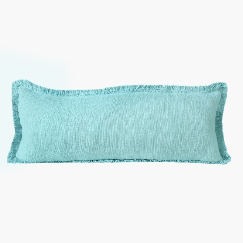 Sevita Solid Cotton Fringe Throw Pillow