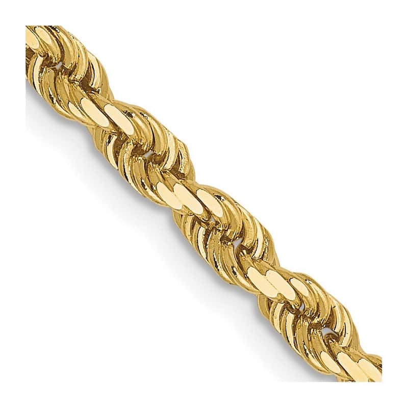 Curata 10k Yellow Gold Solid Polished Lobster Claw Closure Valu plus 3.00mm Sparkle Cut Chain Bracelet