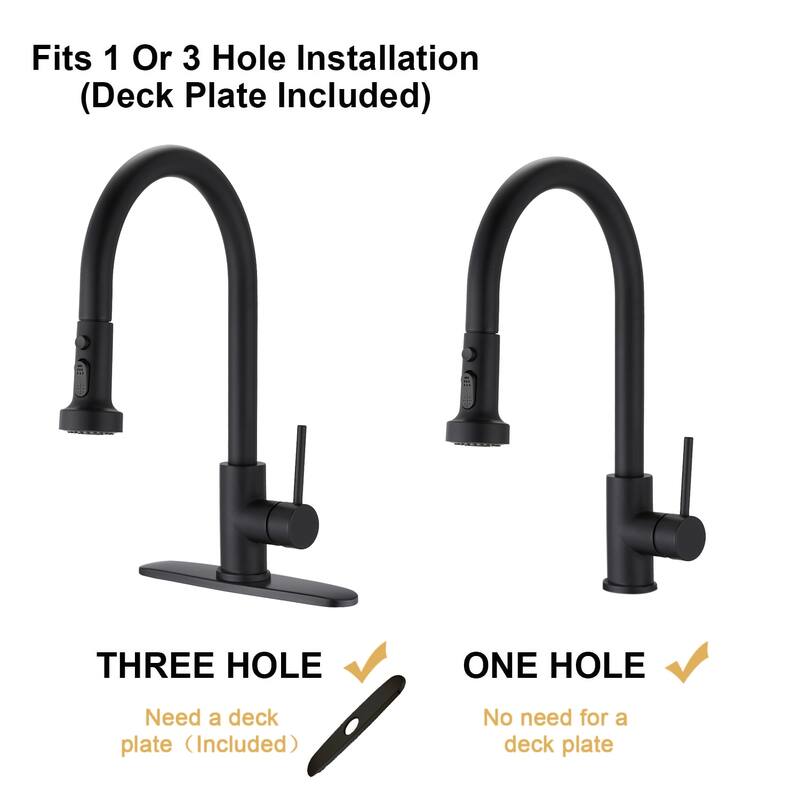 Topcraft Pull Down Single Handle Kitchen Faucet with Baseplate