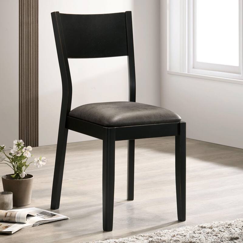 Balgona Contemporary Grey Wood Padded Dining Chair by Furniture of America (Set of 2) - Grey