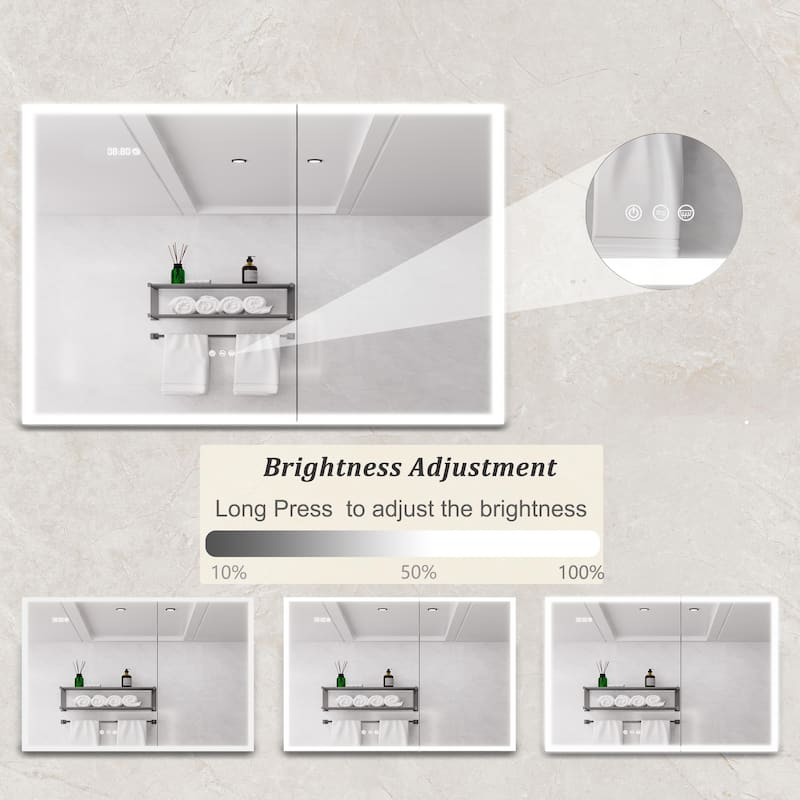 Bathroom Medicine Cabinet with Lights - Clear