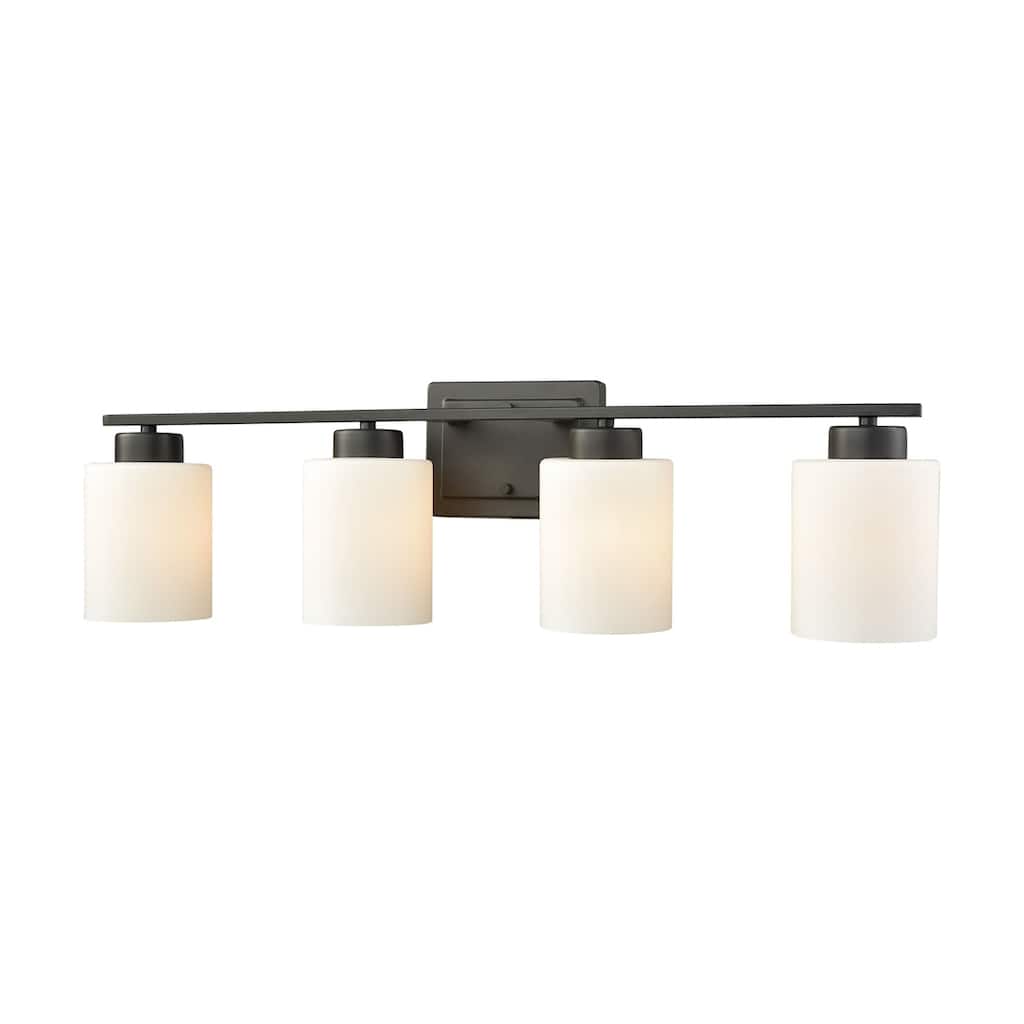Elk Home Summit Place Oiled Bronze With White Glass 4 Light Vanity