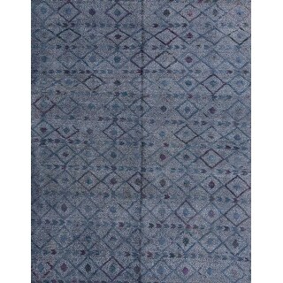 Ahgly Company Machine Washable Abstract Slate Blue Grey Blue Area Rugs ...