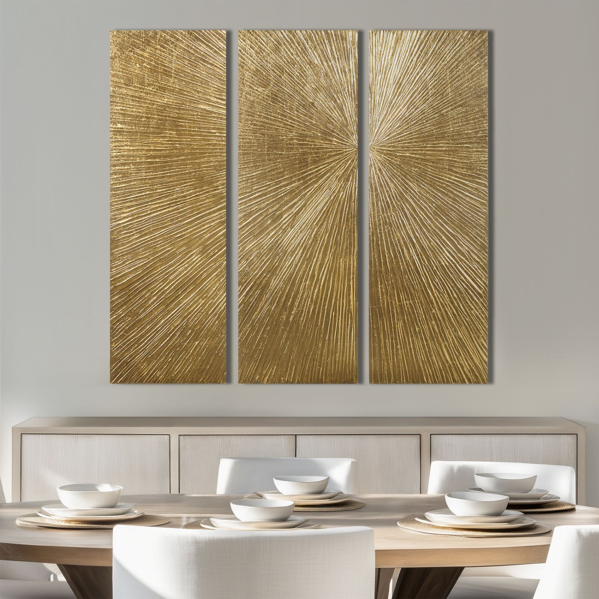Madison Park Signature Sunburst Hand Painted Triptych 3-piece