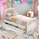 preview thumbnail 30 of 45, Twin Size Platform Storage Bed Solid Wood Bed with 6 Drawers