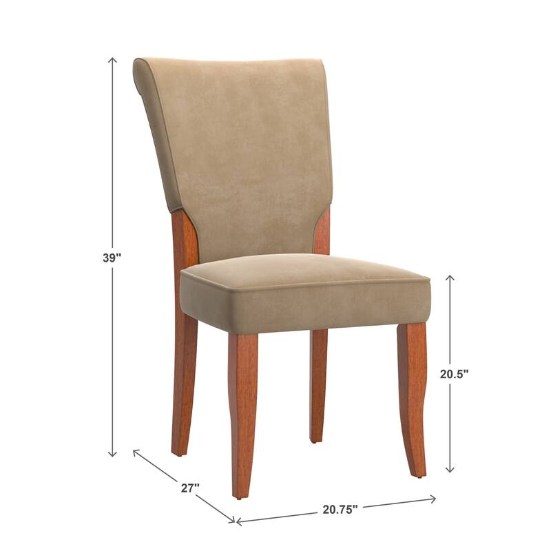 Andorra Peat Velvet Upholstered Dining Chair (Set of 2) by iNSPIRE Q Classic