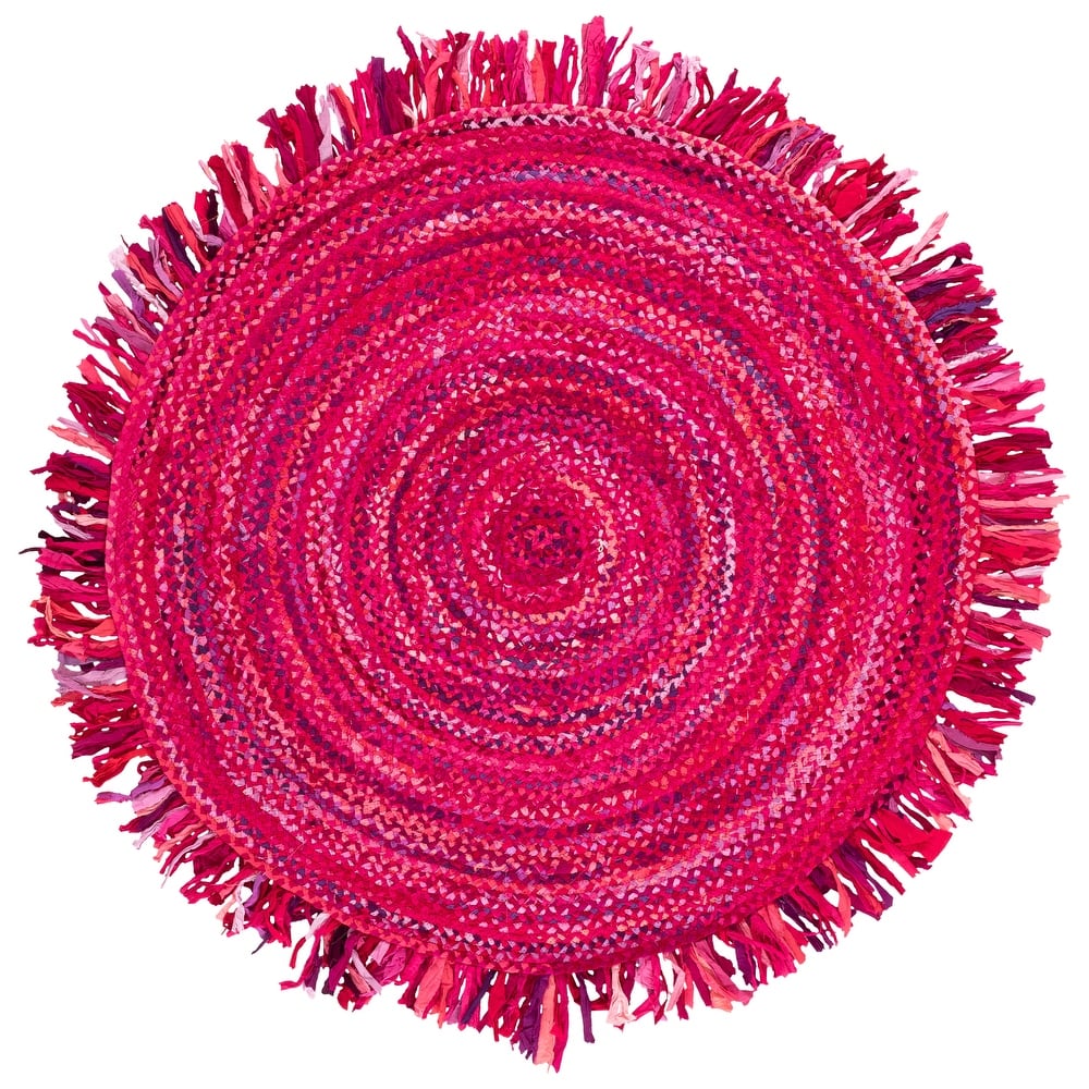 SAFAVIEH Handmade Braided Samya Country Cotton Rug with Fringe