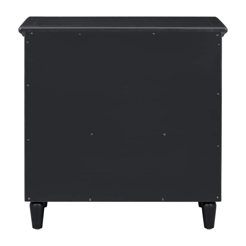 Elegant 3-Drawer Nightstand (Set of 2) Storage Cabinet Crafted from Solid Wood for Bedroom Organization