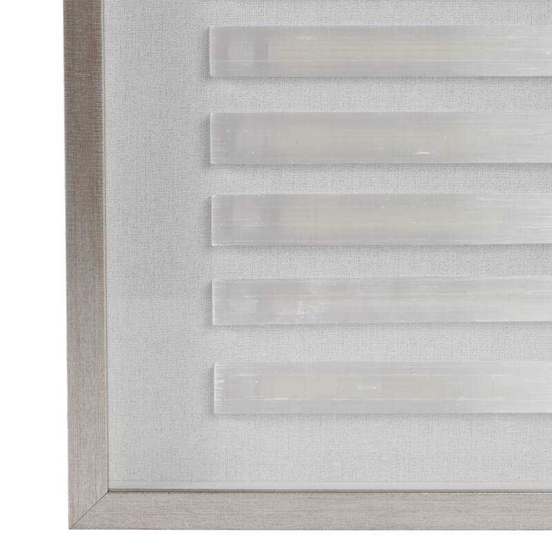 Selenite Stone Decorative Wall Art Shadowbox Casual Design - 20" White