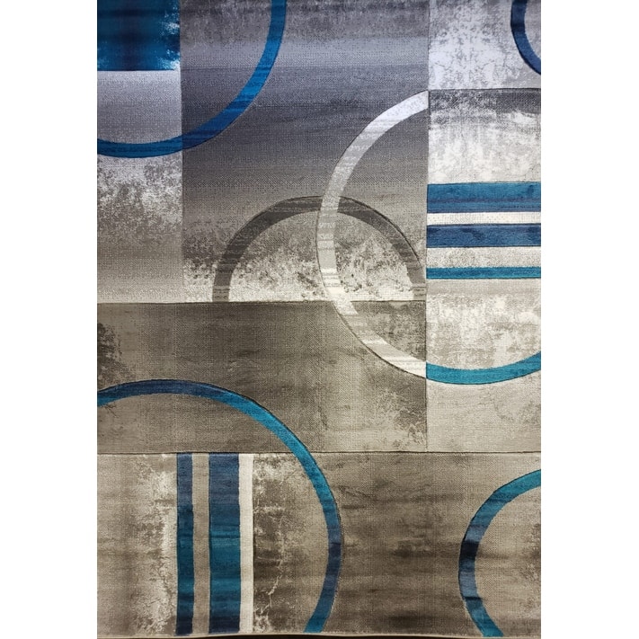 Modern Geometric Abstract Multicolor Area Rug