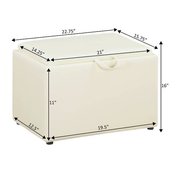 dimension image slide 1 of 2, Convenience Concepts Designs4Comfort Accent Storage Ottoman with Reversible Tray