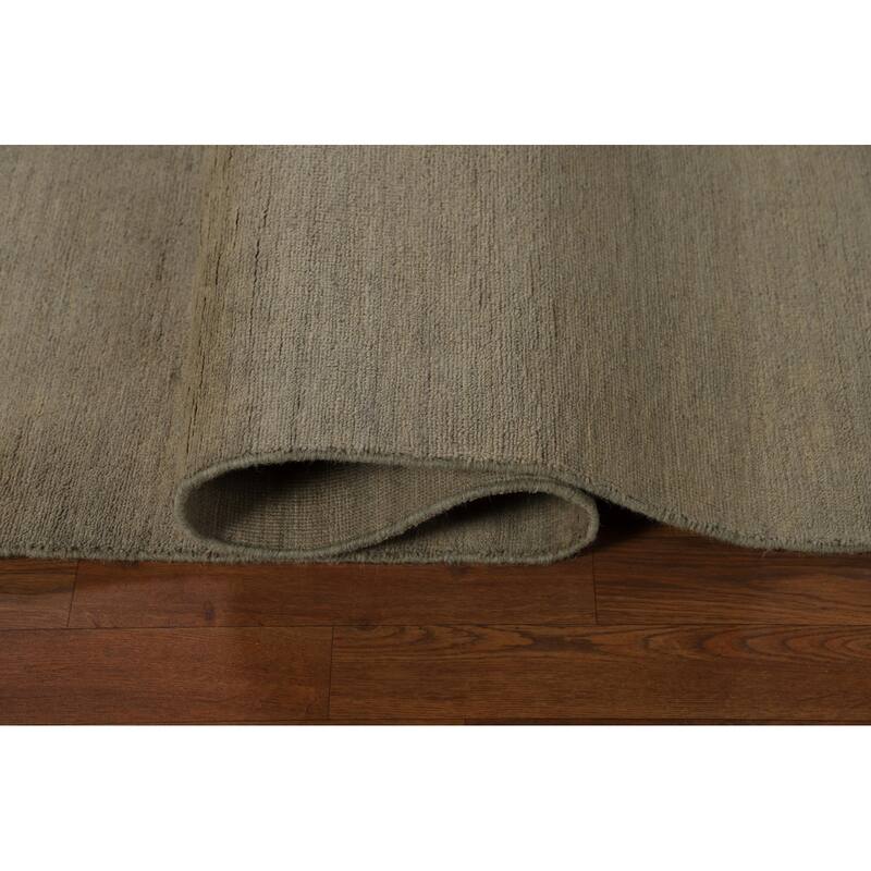 Beige & Gray Gabbeh Modern Area Rug Hand-Knotted Wool Carpet - 6'6" x 9'7"