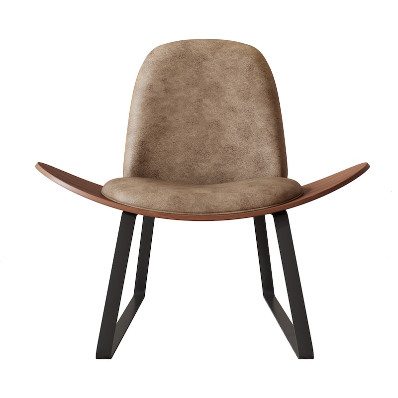 Corvus Mid-century Walnut Finish Accent Lounge Chair