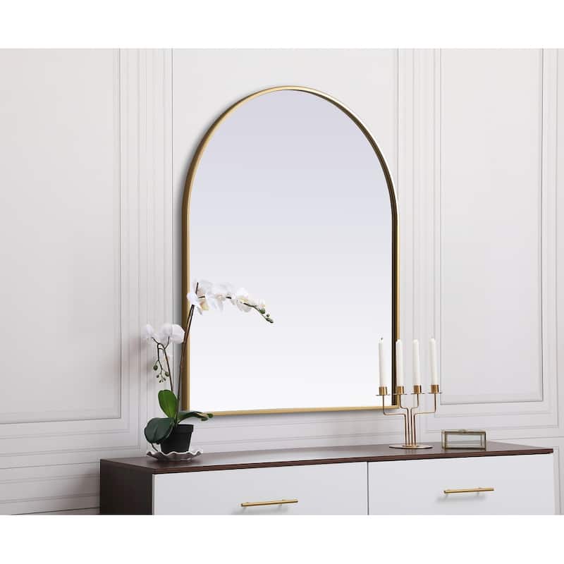 Indigo Home Metal Frame Arch Mirror 30x36 Inch