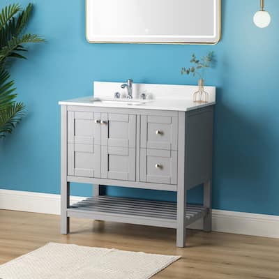 Mercurio 36" Single Bathroom Multifunctional Vanity Set with Sink by HULALA HOME