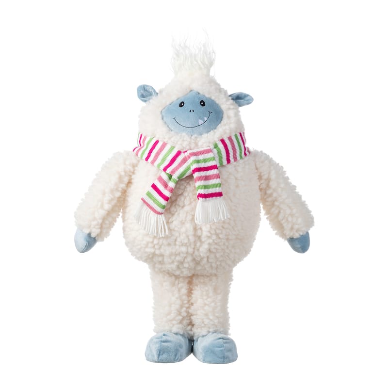 Glitzhome Fabric Christmas Yeti Snowman Highland Cow Shelf Sitters or Standing Figurines Decor