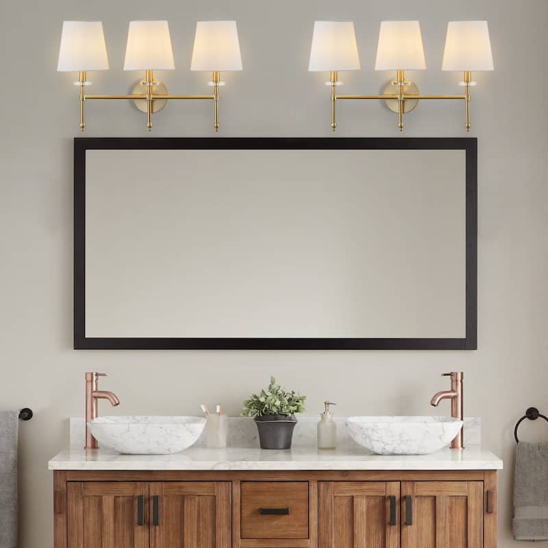 Isabella Modern Midcentury Iron LED Vanity, Brass Gold by JONATHAN Y