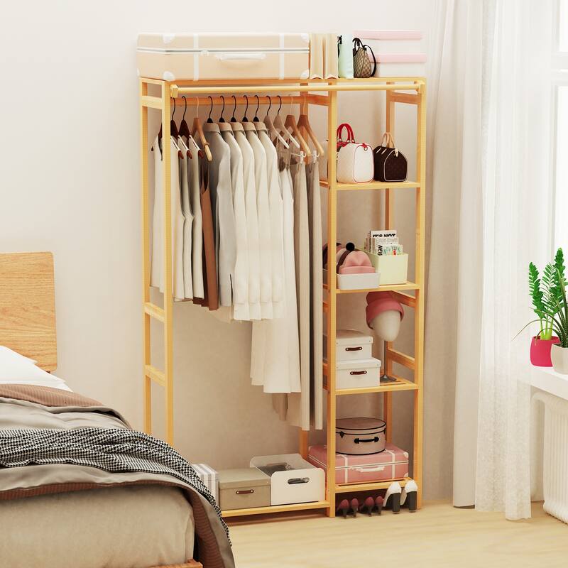 Free-standing Garment Rack Closet Organizer Coat Hanging Stand
