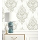 preview thumbnail 5 of 6, Seabrook Designs Lovette Ikat Damask Unpasted Wallpaper