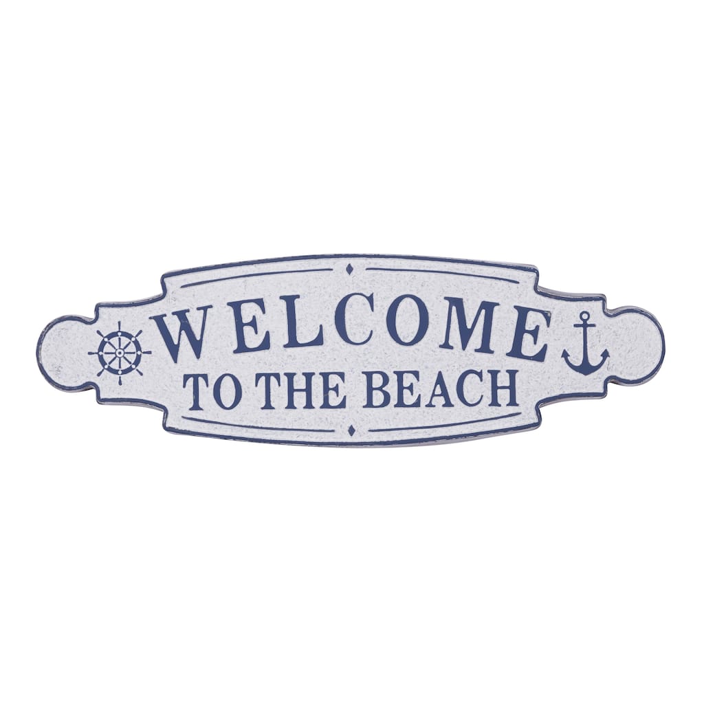 Metal Sign Welcome to the Beach Home Wall Decor - Blue - Roche River Decor