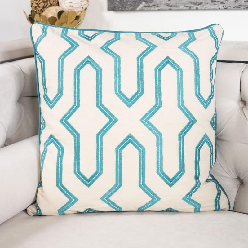Homey Cozy Teal Throw Pillow Cover & Insert ( Set of 2 )