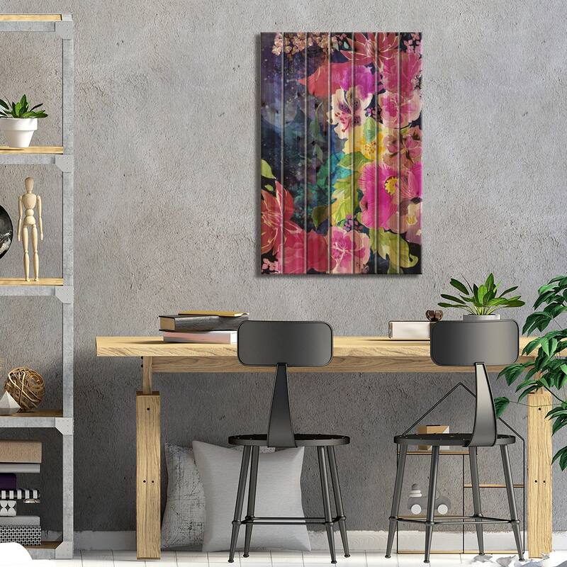 Everlasting Flowers Print On Wood by 5by5collective - Multi-Color