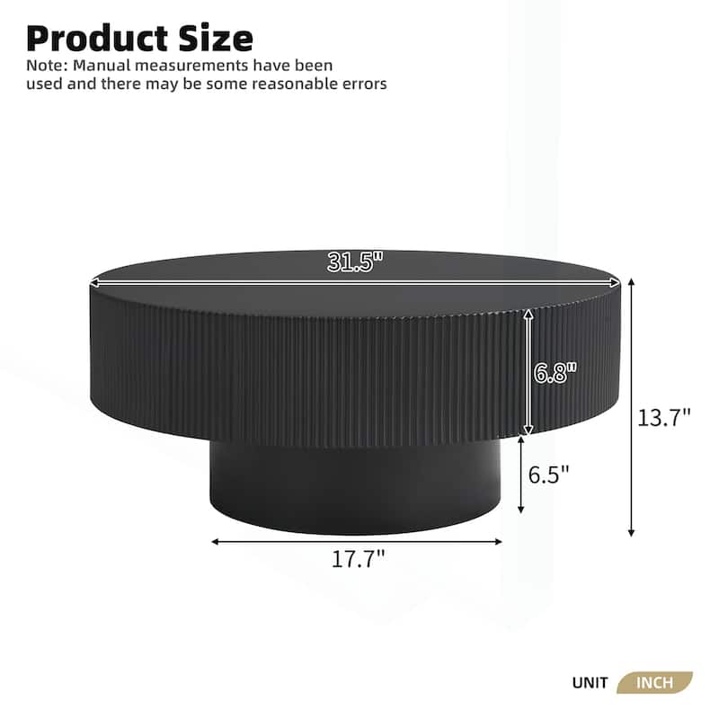 Minimalist Round Coffee Table with Sturdy Base and Versatile Functionality