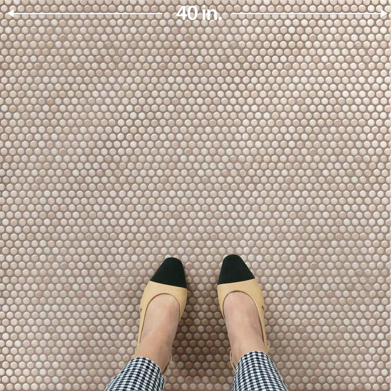 Merola Tile Hudson Penny Round Truffle 11-7/8" x 12-5/8" Porcelain Mosaic Floor and Wall Tile