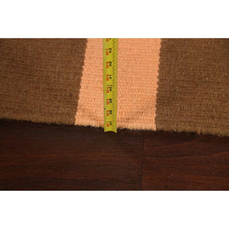 Stripe Modern Kilim Oriental Wool Area Rug Hand-woven Bedroom Carpet - 6'1" x 8'8"