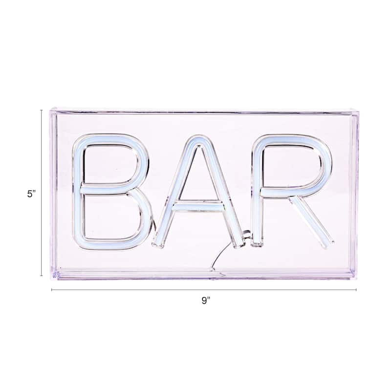 Plastic LED Neon Light with USB Cord "BAR", Red - Red LED - 9.0"L x 1.6"W x 5.0"H