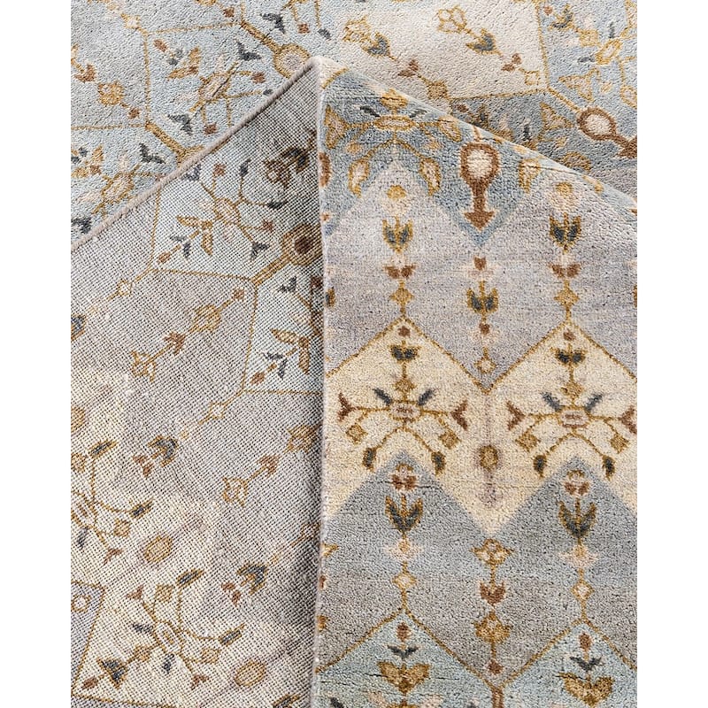 Ikat One-of-a-Kind Hand-Knotted Area Rug, Blue - 9' 1" x 12' 3"