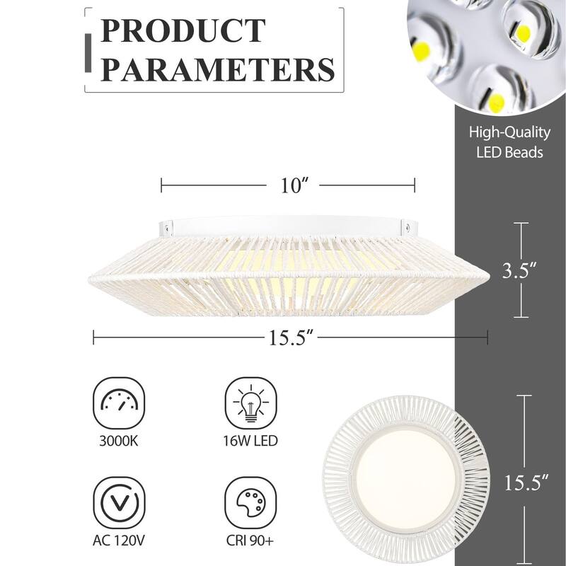 15Inch 16W LED Flush Mount Ceiling Light
