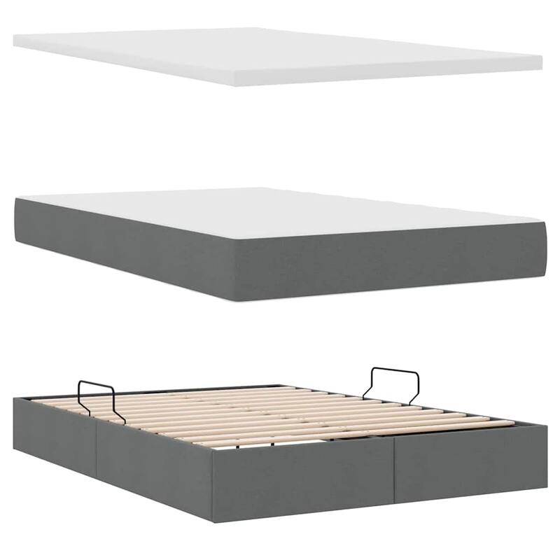 vidaXL Storage Bed with Mattress in Polyester