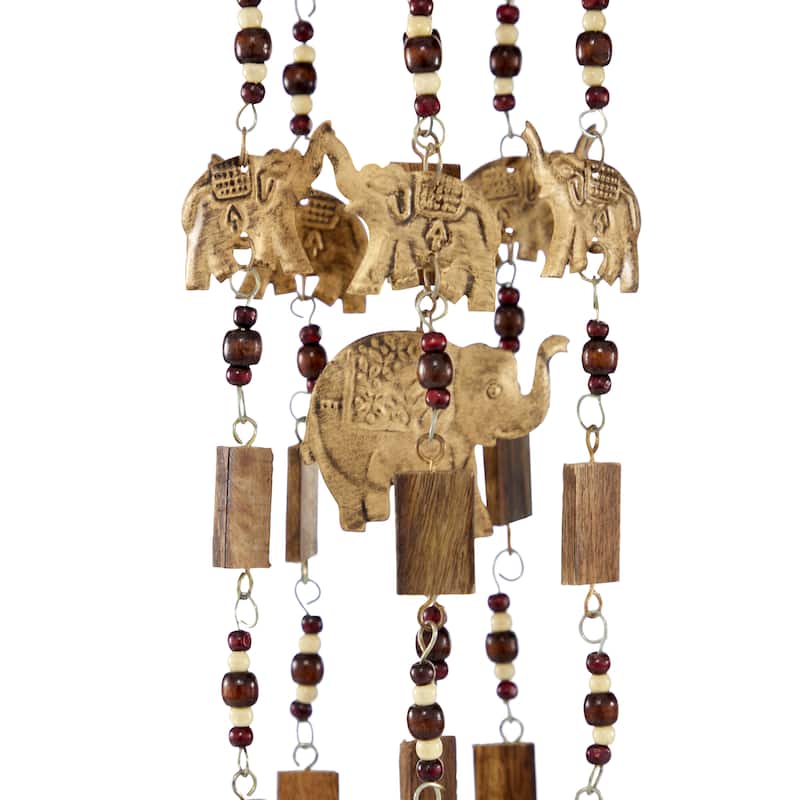 Brown Wood Coastal Windchime 12 x 1 x 26