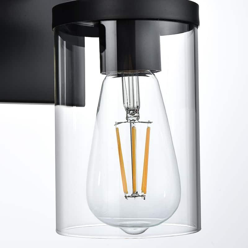 2 Light Bathroom Vanity Lighting with Clear Glass Shade