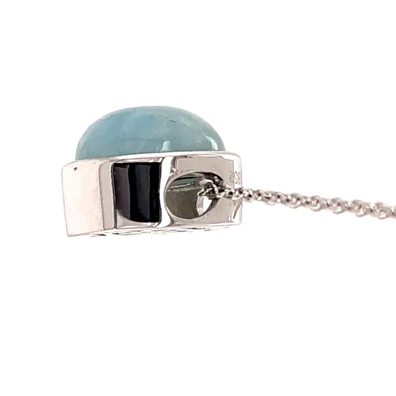 925 Sterling Silver Milky Aquamarine Pendant