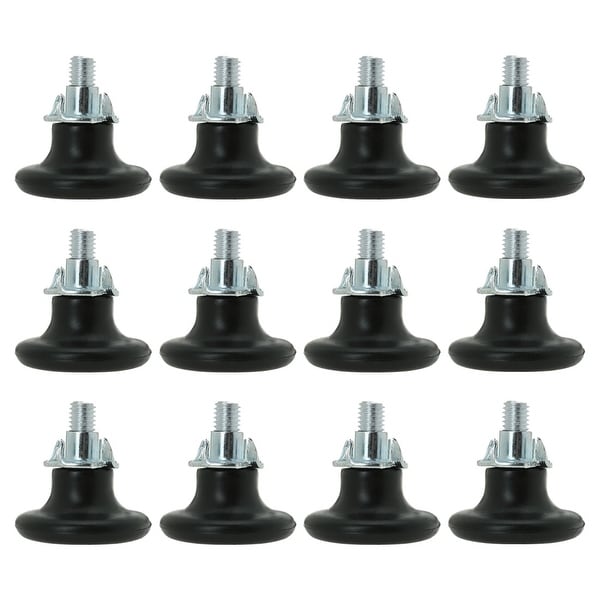 M8 x 17 x 38mm Screw on Furniture Glide Leveling Feet Thread Adjustable Leveler with T-nuts for Chair Sofa Leg 12pcs
