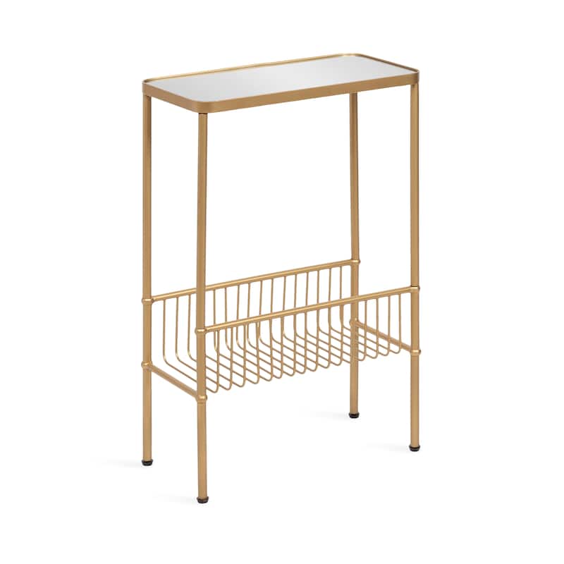 Kate and Laurel Trubey Modern Side Table - 16x8x25 - Gold