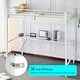 preview thumbnail 3 of 25, Twin Square Tube Raised Bed With Table Outlet LED Light Strip Iron Bed USA