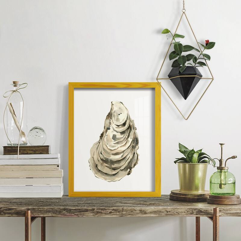 Neutral Oyster Study I -Framed Print w/glass-Cherry Red