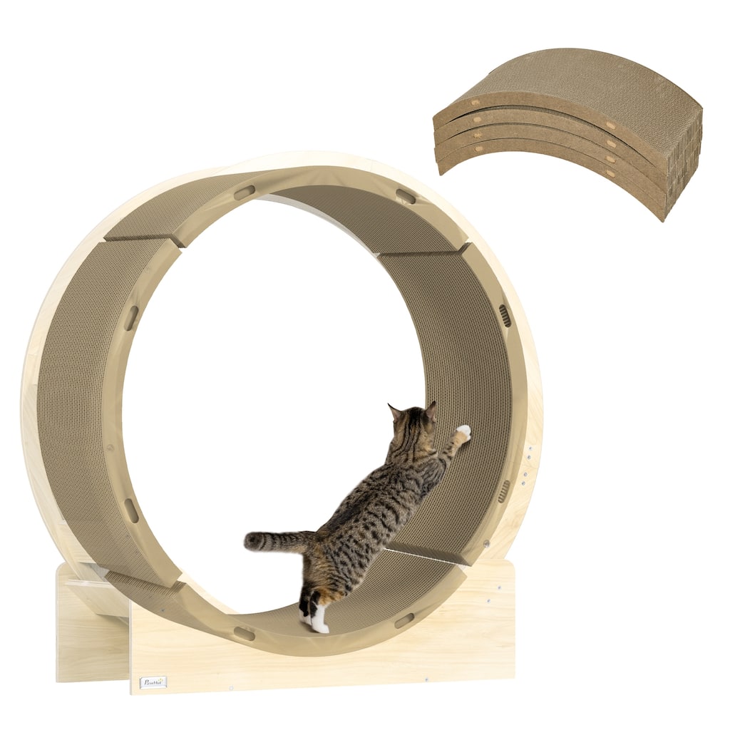 Cat Scratching Board,4 Pack Cat Scratcher for Indoor Cats, Reversible Cat Scratching Post Replacement for Cat Wheel