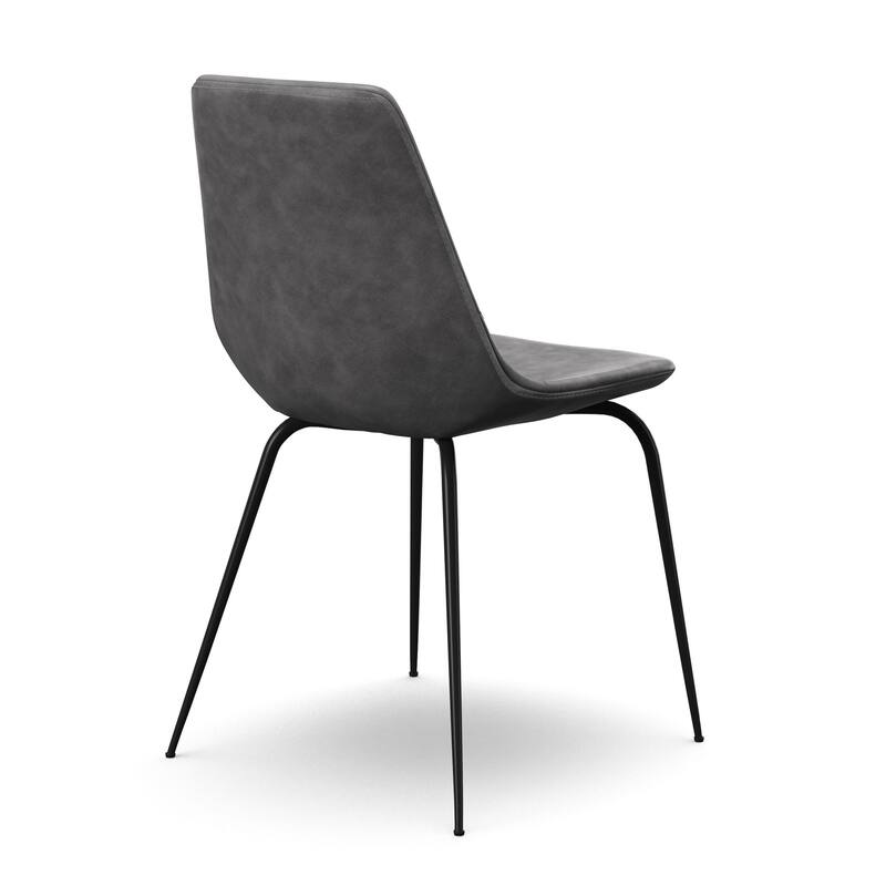 Malcolm Vegan Leather Side Chairs Black Legs (Set of 2)