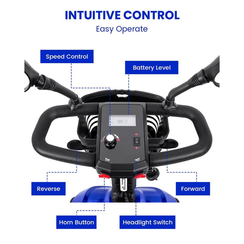Folding Mobility Scooter for Adults 350W Motor 12V20AH Batteries All Terrain