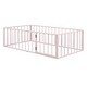 preview thumbnail 26 of 30, Twin Size Metal Floor Bed Frame with Fence & Door, for Kids