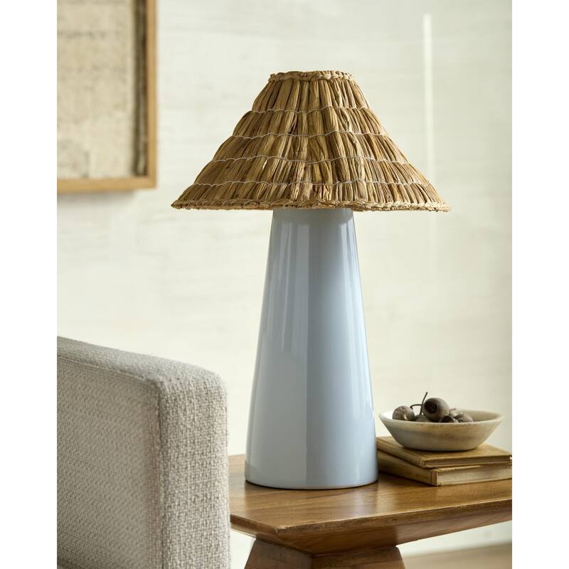 Livabliss Vikundu Traditional Accent Table Lamp - 20"H x 16"W x 16"D - Blue