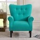 preview thumbnail 9 of 21, Baroque Wing Back Accent Chair Roll Arm with Cushion & Footpads, Blue