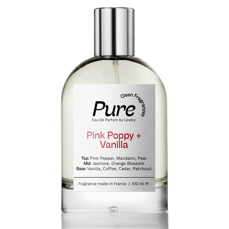 Lovery Pure Pink Poppy and Vanilla Eau de Parfum Spray, Made in France, 3.4 oz - 3.4 oz